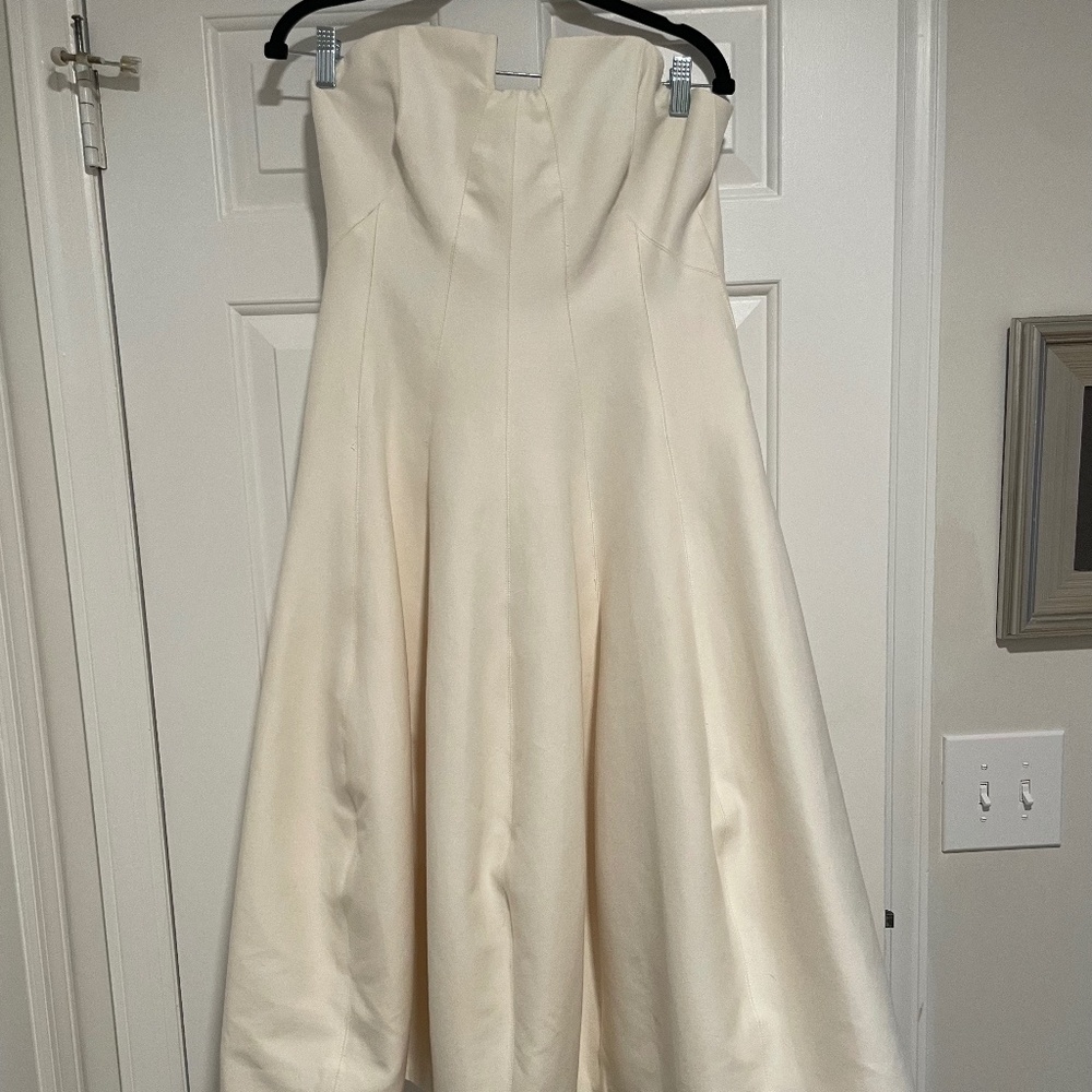 Halston Heritage White Formal Strapless Dress